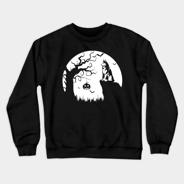 Siberian Husky Dog Halloween Witch Costume Styled Husky Mom Crewneck Sweatshirt by mrsmitful01